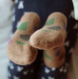 Dětské hnědé zateplené ponožky Terrazzo