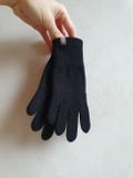 Dětské vlněné rukavice z merino vlny a kašmíru Černé