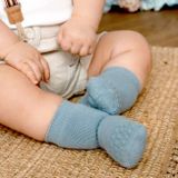 Dětské zateplené protiskluzové ponožky Matně modrá