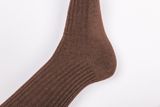 Vlněné vroubkované ponožky Tmavě hnědé