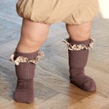 Dětské protiskluzové ponožky z bambusu s volánem  Šedé