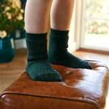 Dětské zateplené protiskluzové ponožky Tmavě zelené