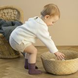 Dětské protiskluzové ponožky z bambusu Švestkové