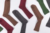 Vlněné vroubkované ponožky Tmavě hnědé