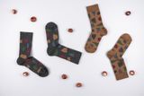 Dětské hnědé zateplené ponožky Terrazzo