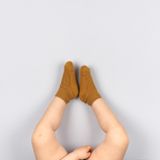 Dětské vroubkované kotníkové ponožky Skořicové