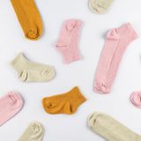 Dětské vroubkované kotníkové ponožky Zelenkavé