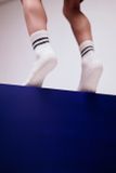 Dětské sportovní protiskluzové ponožky s zelenými proužky