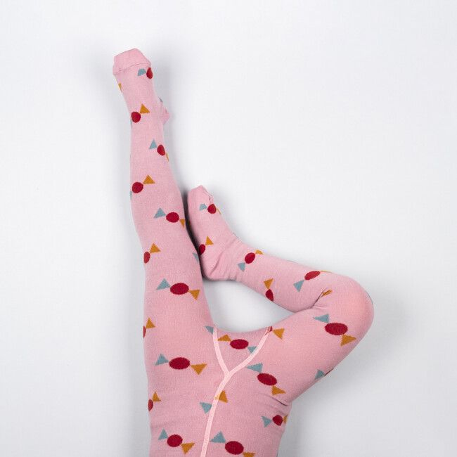 Dětské růžové bavlněné punčochy Bonbóny
