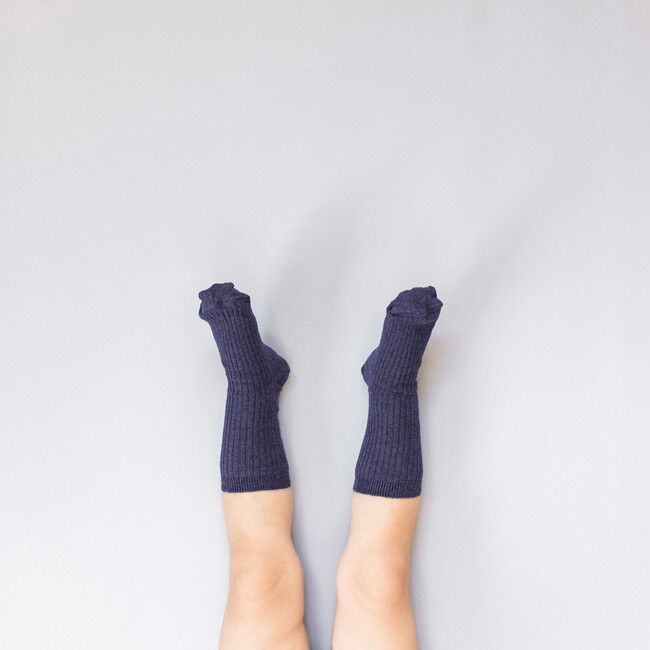 Dětské vroubkované ponožky Tmavomodré