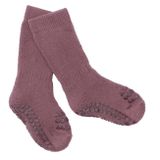 Dětské zateplené protiskluzové ponožky Popelavá švestka