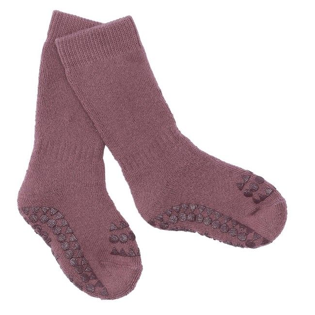 Dětské zateplené protiskluzové ponožky Popelavá švestka