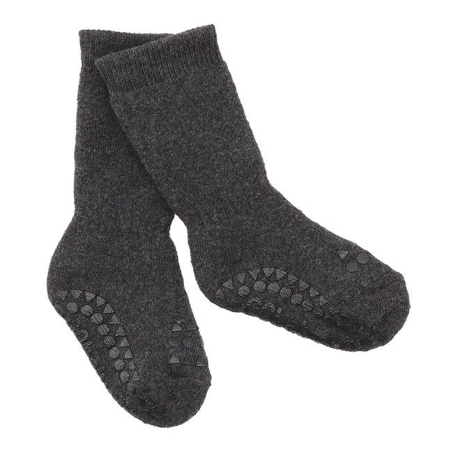 Dětské zateplené protiskluzové ponožky Tmavě šedá