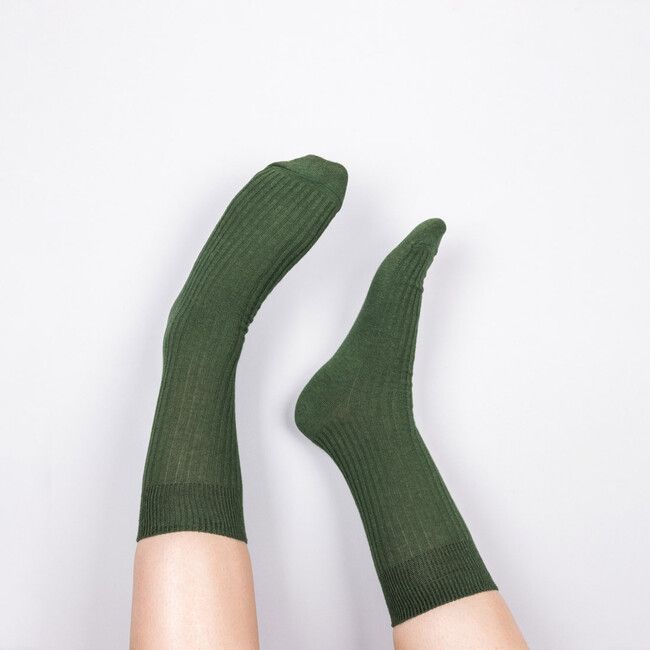 Vroubkované ponožky Zelené